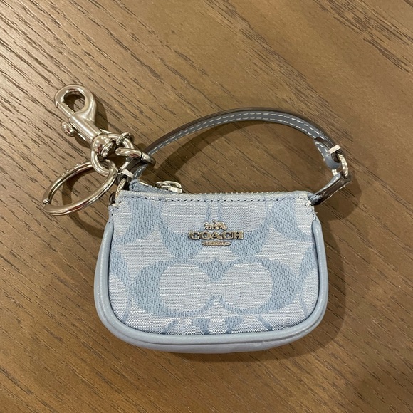 Coach Light Blue Mini Keychain Bag - Picture 1 of 5